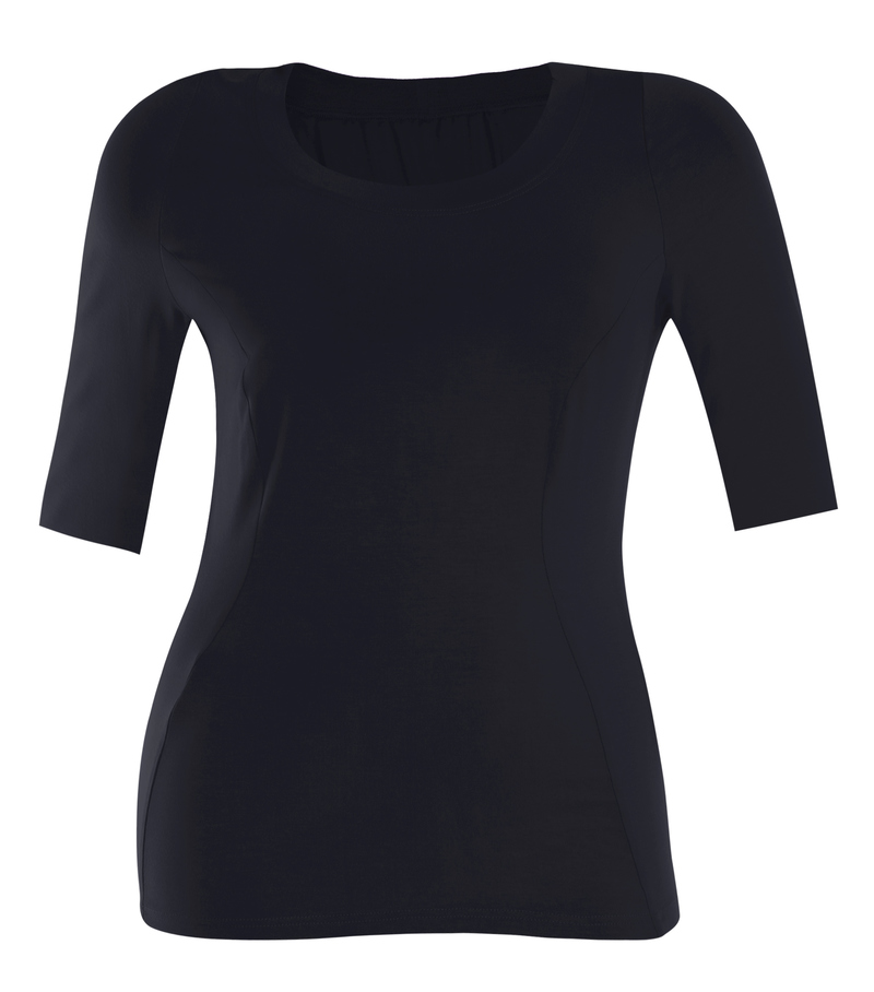 ARUBA - bambusové tričko 3/4 rukáv - nadmerná veľkosť - Tričká | Tričká s prírodnými vláknami - Farba čierna.
