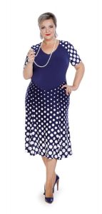 KOLEOS - šaty 110 - 115 cm - nadmerná veľkosť - Šaty | Princesový strih - Farba tm. modrá + biela.