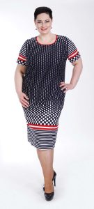 MARIE - šaty 110 - 115 cm - nadmerná veľkosť - Šaty | Puzdrový strih - Farba farebný potlač.