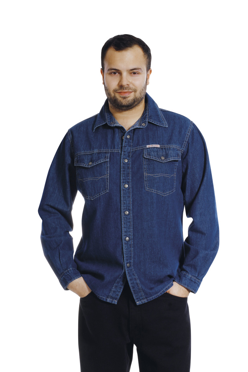 KURT - rifľová košeľa dlhý rukáv 153 - nadmerná veľkosť - Pánske košele a tričká | Pánske košele - Veľkosť 42.
