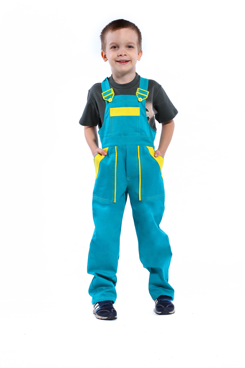 Montérkové záhradníčky - nadmerná veľkosť - Detské oblečenie - Farba modrá + žltá (chlapčenské).