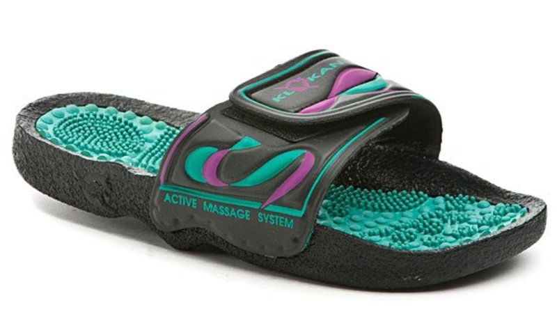ARNO 972221 Klokan masážny plážovky - nadmerná veľkosť - Dámska obuv | nazouváky - Farba zelená / čierna.