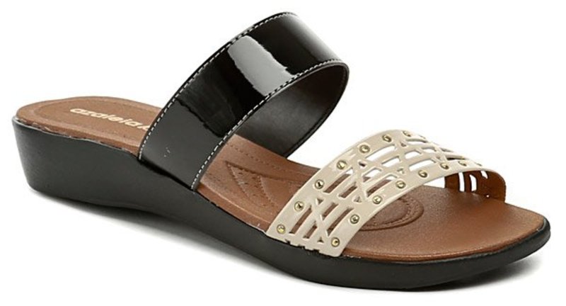 Azaleia 324-159-609 čierno béžové dámske papuče - nadmerná veľkosť - Dámska obuv | nazouváky - Farba béžová / čierna.