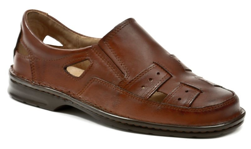 Bukat 229 hnedé pánske letná poltopánky - nadmerná veľkosť - Pánska obuv | poltopánky - Farba hnedá.