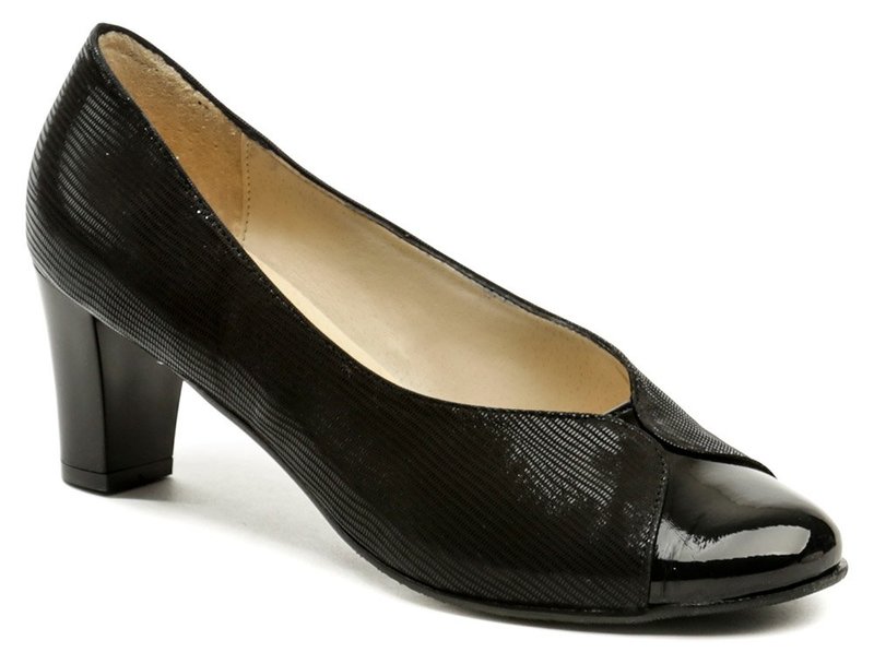 De plus 9771-6101 čierne dámske nadmerné lodičky šírka H - nadmerná veľkosť - Dámska obuv | lodičky - Farba čierna.