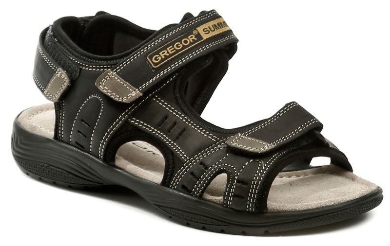 Gregor G1192 čierne sandále - nadmerná veľkosť - Pánska obuv | nazouváky - Farba čierna.