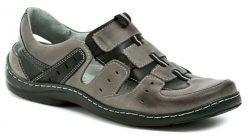 Mateos 228 šedé pánske mokasíny - nadmerná veľkosť - Pánska obuv | ostatné - Farba sivá / čierna.