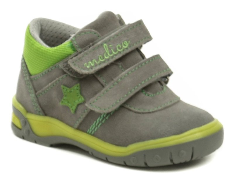 Medico EX5001-1 šedo zelené detské topánky - nadmerná veľkosť - Detská obuv | vychádzková - Farba sivá / zelená.