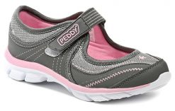 Peddy PO-518-22-02 šedo ružová dievčenská letná obuv - nadmerná veľkosť - Detská obuv | vychádzková - Farba sivá / ružová.