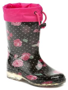 Slobby 46-0251-T1 čierno ružové detské čižmy - nadmerná veľkosť - Detská obuv | gumáky - Farba čierna / ružová.