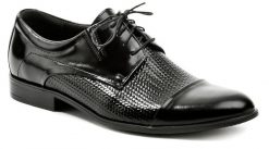 Tapi 5913/P8 čierne pánske spoločenské poltopánky - nadmerná veľkosť - Pánska obuv | poltopánky - Farba čierna.