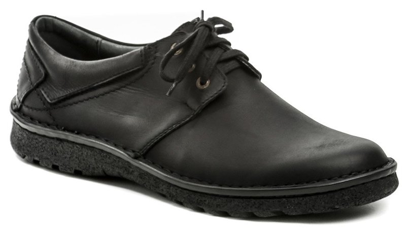 Wawel PA204D čierne pánske nadmerné poltopánky - nadmerná veľkosť - Pánska obuv | poltopánky - Farba čierna.