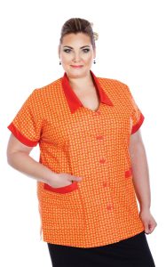 PAVLÍNA - oranžová blúza 78 cm - nadmerná veľkosť - Domáce odevy a zástery | Domáce odevy a zástery - S-XL 2XL.