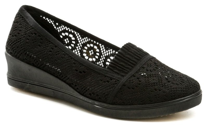 Scandi 230-0015-S1 čierne dámske balerínky na kline - nadmerná veľkosť - Dámska obuv | letná obuv - Farba čierna.