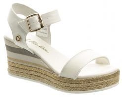 U.S.. Polo Assn. Canvas biele dámske sandále na platforme - nadmerná veľkosť - Dámska obuv | letná obuv - Farba biela.