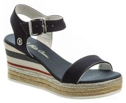 U.S.. Polo Assn. Canvas modré dámske sandále na platforme - nadmerná veľkosť - Dámska obuv | letná obuv - Farba modrá.