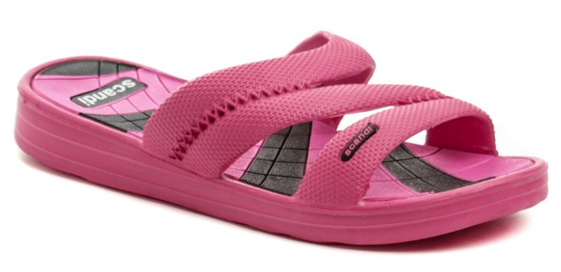 Scandi 58-0009-S6 ružové dámske plážovky - nadmerná veľkosť - Dámska obuv | nazouváky - Farba ružová.
