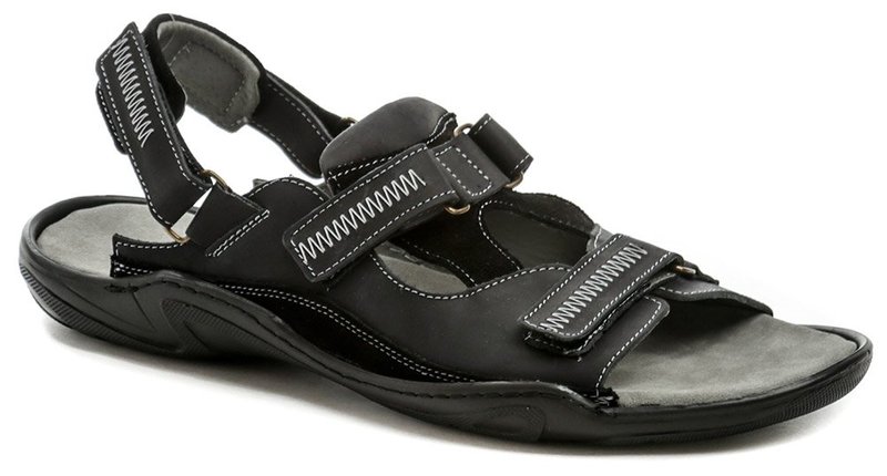 Koma 71 čierne matné pánske nadmerné sandále - nadmerná veľkosť - Pánska obuv | Sandále - Farba čierna.