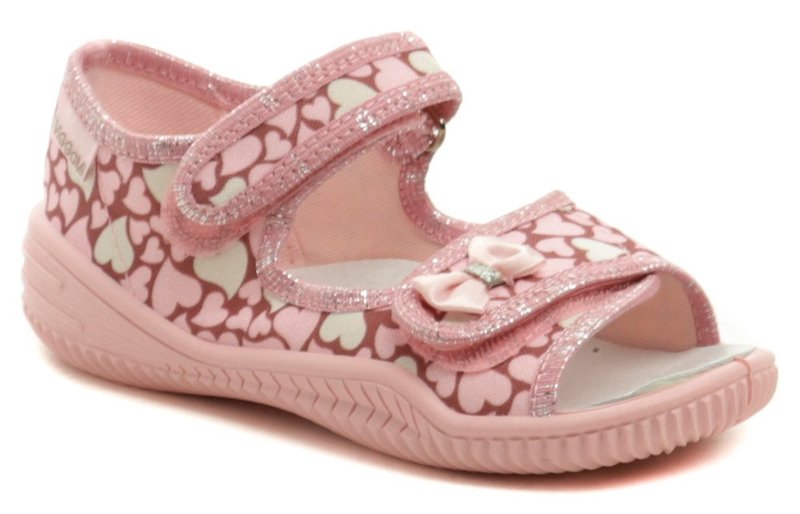 Vi-GGa-Mi detské ružové plátené sandálky Gosia - nadmerná veľkosť - Detská obuv | vychádzková - Farba ružová.
