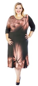 Maryla - šaty 3/4 rukáv 110 - 115 cm - nadmerná veľkosť - Šaty | Šaty strihané do "áčka" - číselné veľkosti 44.