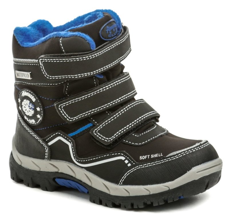 American Club HL19-19 čierno modré detské zimný topánky - nadmerná veľkosť - Detská obuv | zimná - Farba čierna / modrá.
