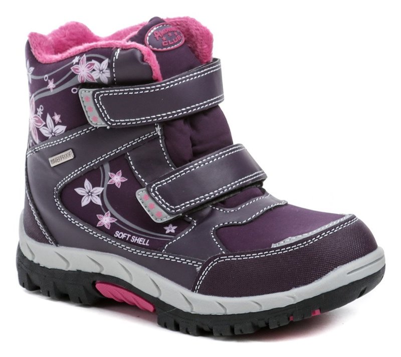 American Club PDA3121 vínovej detské zimný topánky - nadmerná veľkosť - Detská obuv | zimná - Farba fialová.