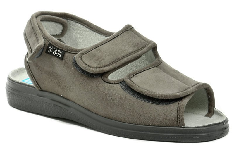 Dr. Orto 733M006 šedé pánske zdravotné sandále - nadmerná veľkosť - Pánska obuv | nazouváky - Farba sivá.