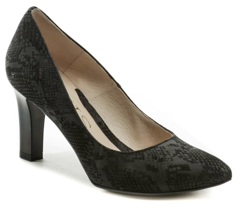 emisi W6341-462 čierne semišové dámske lodičky na podpätku - nadmerná veľkosť - Dámska obuv | lodičky - Farba čierna.