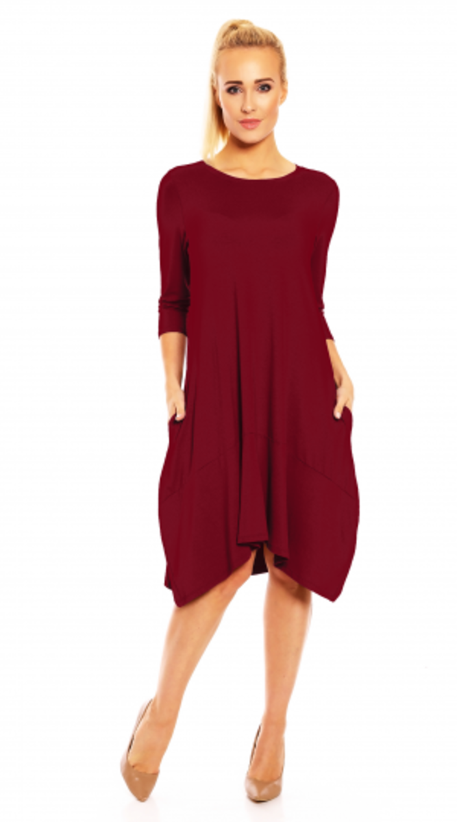 HANNA - šaty 3/4 rukáv - nadmerná veľkosť - Šaty | Asymetrický strih -  L/XL.
