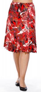 JIŘINA - predĺžená sukňa - nadmerná veľkosť - Sukne - Farba červený tlač.