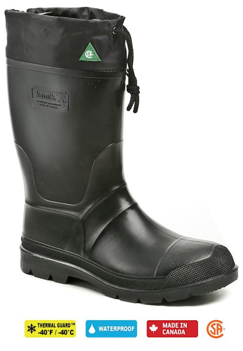 KAMIK Hunter3 pracovný pánske zimný čižmy s oceľovou kaplniek - nadmerná veľkosť - Pánska obuv | zimný - Farba čierna.