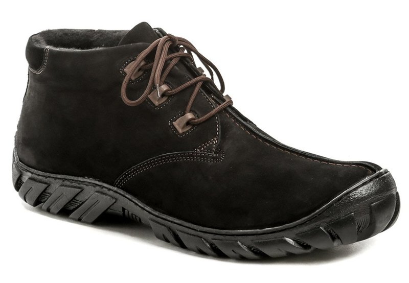 Koma 80 čierne pánske nadmerné zimný topánky - nadmerná veľkosť - Pánska obuv | zimný - Farba čierna / hnedá.