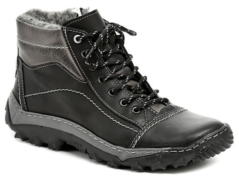 Mateos 314 čierne zimný členkové topánky - nadmerná veľkosť - Pánska obuv | členková - Farba čierna.