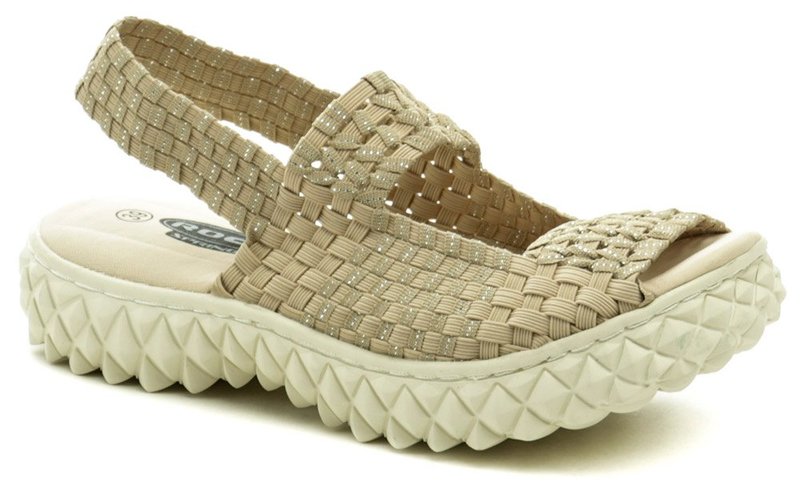 Rock Spring Tropicana béžová dámska gumičkový obuv - nadmerná veľkosť - Dámska obuv | letná obuv - Farba béžová.