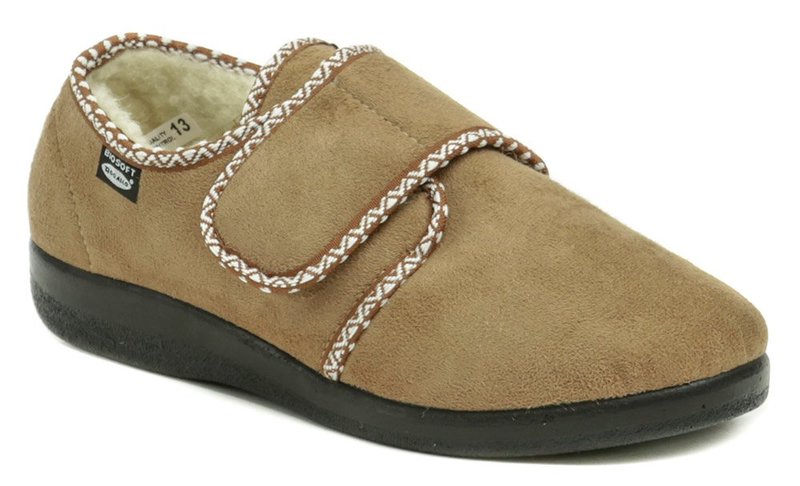 Rogallo 4340-004 béžové dámske zimný papuče - nadmerná veľkosť - Dámska obuv | nazouváky - Farba béžová.