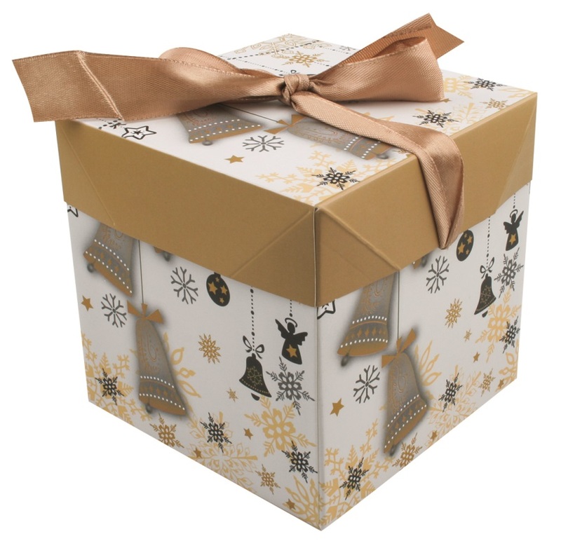 Skladacia darčeková krabička s mašľou - nadmerná veľkosť - Vianoční dekorácia | Baliace papier - číselné veľkosti UNI.