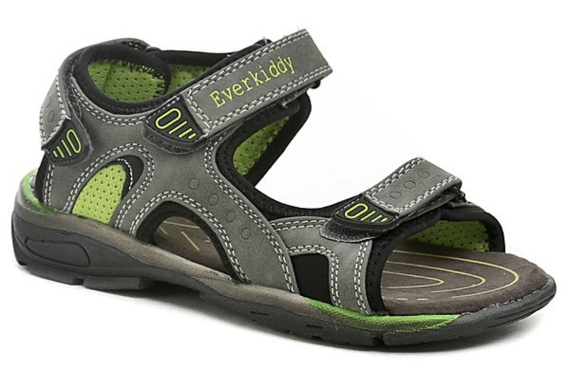 Everkiddy 27699 šedé detské sandále - nadmerná veľkosť - Detská obuv | sandále - Farba sivá / zelená.
