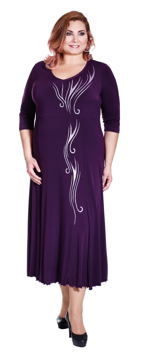 MAJA - šaty 3/4 rukáv 130 - 135 cm - nadmerná veľkosť - Šaty | Šaty strihané v páse - číselné veľkosti 42.