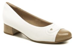 Piccadilly 141097-1 bielo béžové dámske zdravotné lodičky - nadmerná veľkosť - Dámska obuv | lodičky - Farba biela / hnedá.