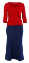 Riflová dielová sukňa DELSURI - nadmerná veľkosť - Sukne - Farba modrá.